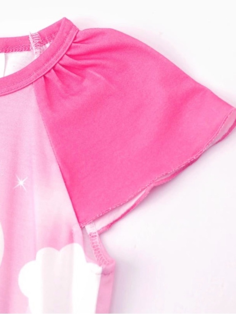 Little Pony Girl 1pc Character Rainbow Pattern Ruffled Sleeves Pajama Dress - Picture 9 of 10